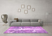 Machine Washable Abstract Pink Modern Rug in a Living Room, wshabs561pnk