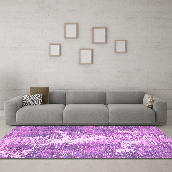 Machine Washable Abstract Pink Modern Rug in a Living Room, wshabs561pnk