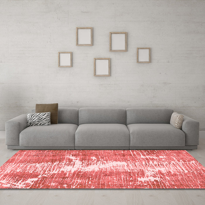 Modern Red Washable Rugs