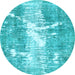 Round Machine Washable Abstract Light Blue Modern Rug, wshabs561lblu