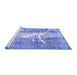 Sideview of Machine Washable Abstract Blue Modern Rug, wshabs561blu