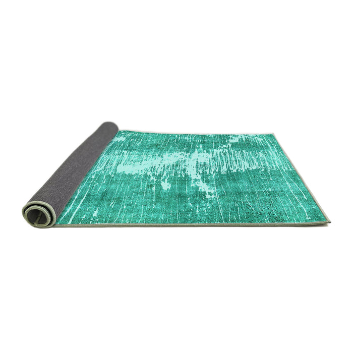 Sideview of Abstract Turquoise Modern Rug, abs561turq