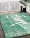 Abstract Mint Green Modern Rug in Family Room, abs561