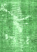 Machine Washable Abstract Emerald Green Modern Area Rugs, wshabs561emgrn