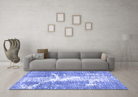 Machine Washable Abstract Blue Modern Rug, wshabs561blu