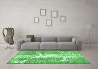 Machine Washable Abstract Emerald Green Modern Rug, wshabs561emgrn