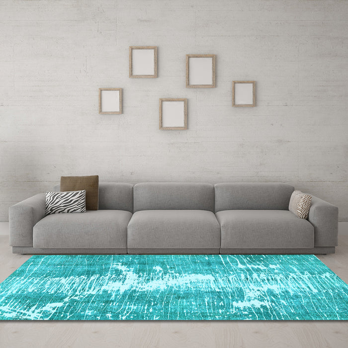 Machine Washable Abstract Light Blue Modern Rug in a Living Room, wshabs561lblu