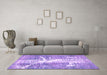 Machine Washable Abstract Purple Modern Area Rugs in a Living Room, wshabs561pur