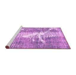 Sideview of Machine Washable Abstract Pink Modern Rug, wshabs561pnk