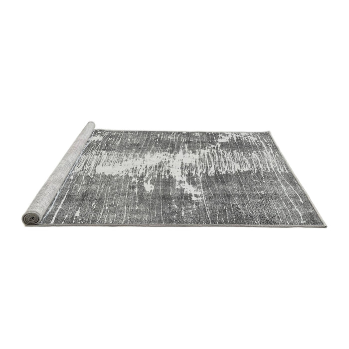 Sideview of Machine Washable Abstract Gray Modern Rug, wshabs561gry