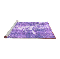 Sideview of Machine Washable Abstract Purple Modern Area Rugs, wshabs561pur