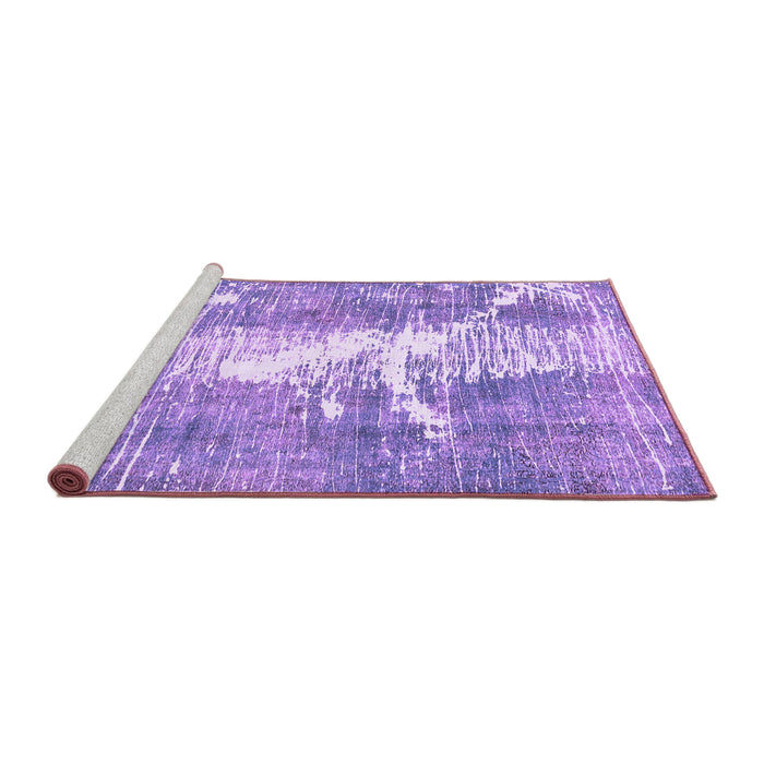 Sideview of Machine Washable Abstract Purple Modern Area Rugs, wshabs561pur