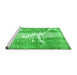 Sideview of Machine Washable Abstract Green Modern Area Rugs, wshabs561grn