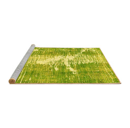 Sideview of Machine Washable Abstract Yellow Modern Rug, wshabs561yw