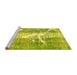 Sideview of Machine Washable Abstract Yellow Modern Rug, wshabs561yw