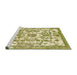 Sideview of Machine Washable Abstract Dark Yellow Green Rug, wshabs562