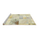 Sideview of Machine Washable Abstract Gold Rug, wshabs5620