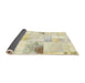 Sideview of Abstract Golden Blonde Gold Patchwork Rug, abs5620