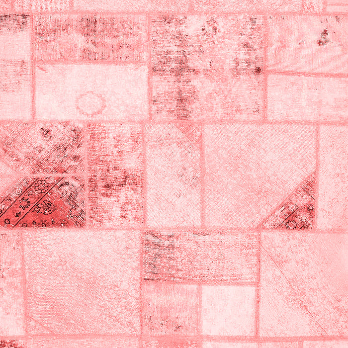 Machine Washable Patchwork Red Transitional Rug, wshabs5620red