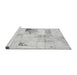 Sideview of Machine Washable Patchwork Gray Transitional Rug, wshabs5620gry