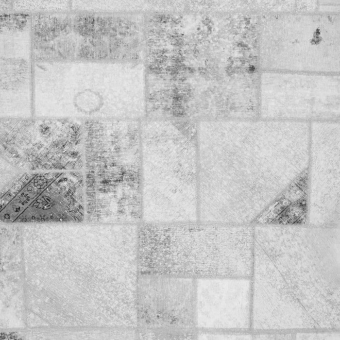 Machine Washable Patchwork Gray Transitional Rug, wshabs5620gry