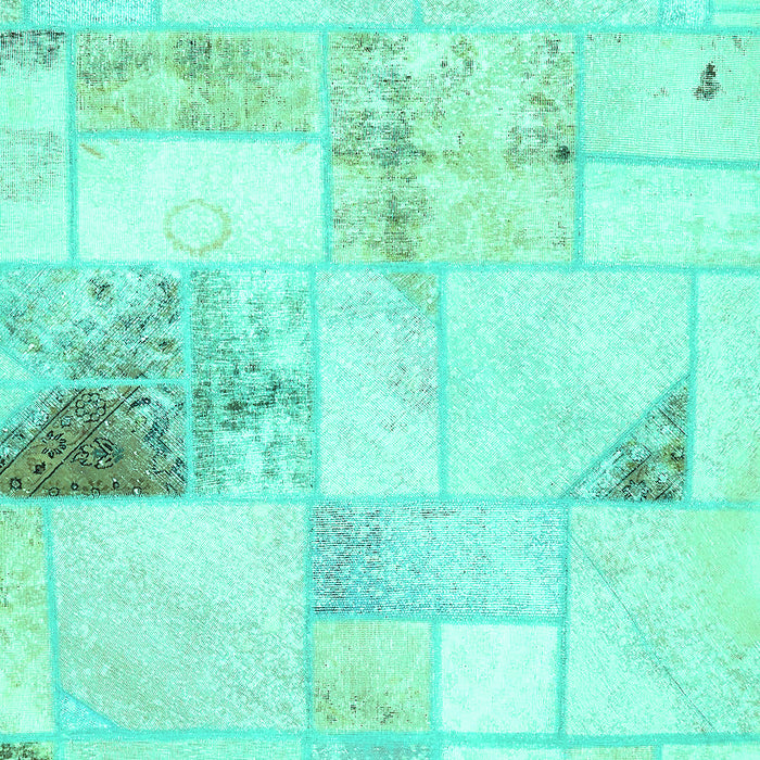 Patchwork Turquoise Transitional Rug, abs5620turq