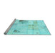 Sideview of Machine Washable Patchwork Light Blue Transitional Rug, wshabs5620lblu