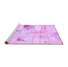 Sideview of Machine Washable Patchwork Purple Transitional Area Rugs, wshabs5620pur