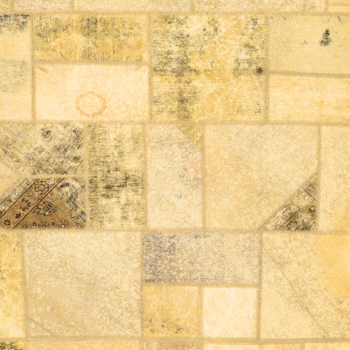 Machine Washable Patchwork Brown Transitional Rug, wshabs5620brn