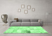 Machine Washable Patchwork Emerald Green Transitional Area Rugs in a Living Room,, wshabs5620emgrn