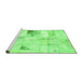 Sideview of Machine Washable Patchwork Green Transitional Area Rugs, wshabs5620grn