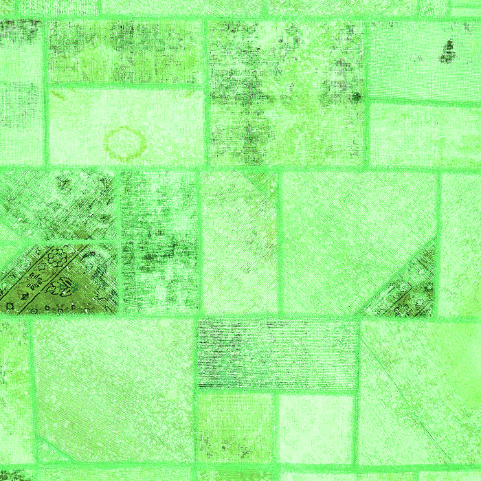 Machine Washable Patchwork Green Transitional Area Rugs, wshabs5620grn