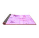 Sideview of Patchwork Purple Transitional Rug, abs5620pur