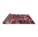 Sideview of Abstract Red Patchwork Rug, abs5621