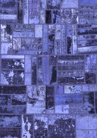 Patchwork Blue Transitional Rug, abs5621blu