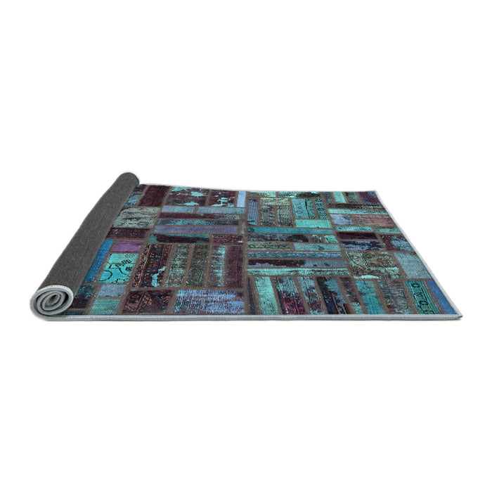 Sideview of Patchwork Light Blue Transitional Rug, abs5621lblu