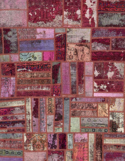 Abstract Red Patchwork Rug, abs5621