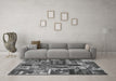 Machine Washable Patchwork Gray Transitional Rug in a Living Room,, wshabs5621gry