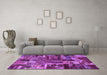 Machine Washable Patchwork Purple Transitional Area Rugs in a Living Room, wshabs5621pur