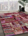 Machine Washable Abstract Red Rug in a Family Room, wshabs5621