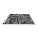 Sideview of Machine Washable Patchwork Gray Transitional Rug, wshabs5621gry