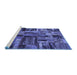 Sideview of Machine Washable Patchwork Blue Transitional Rug, wshabs5621blu