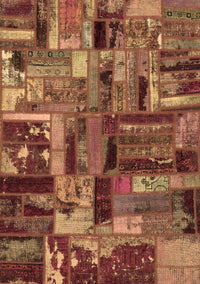 Patchwork Brown Transitional Rug, abs5621brn