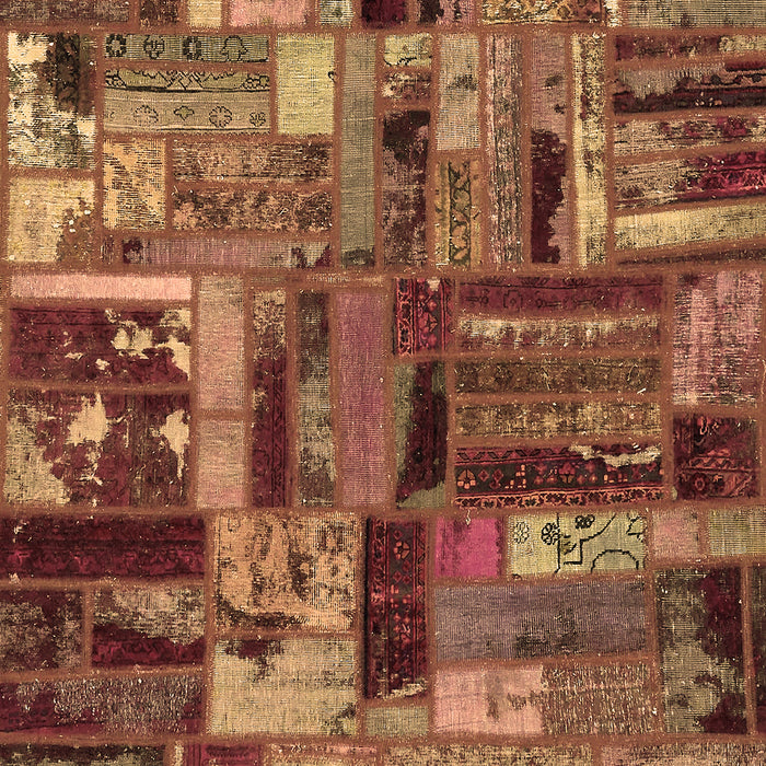 Patchwork Brown Transitional Rug, abs5621brn