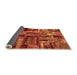 Sideview of Patchwork Orange Transitional Rug, abs5621org