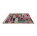 Sideview of Machine Washable Abstract Brown Red Rug, wshabs5622