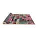 Sideview of Abstract Brown Red Patchwork Rug, abs5622