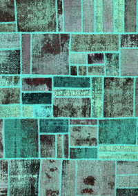 Patchwork Turquoise Transitional Rug, abs5622turq