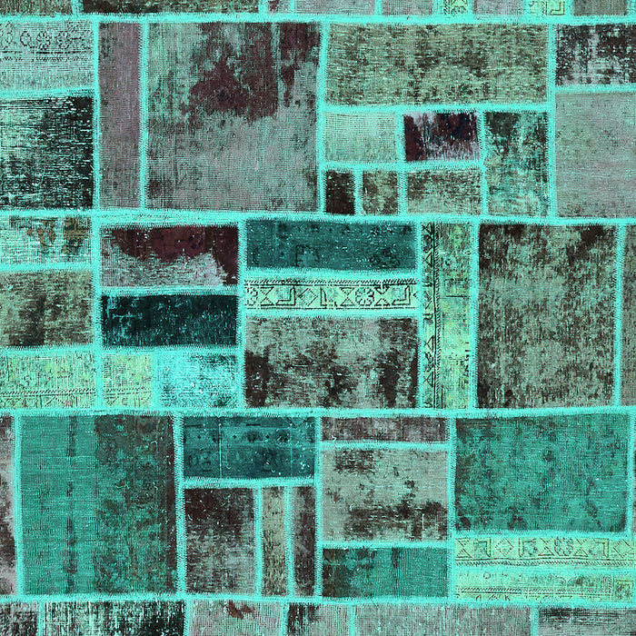 Patchwork Turquoise Transitional Rug, abs5622turq