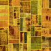 Square Patchwork Yellow Transitional Rug, abs5622yw